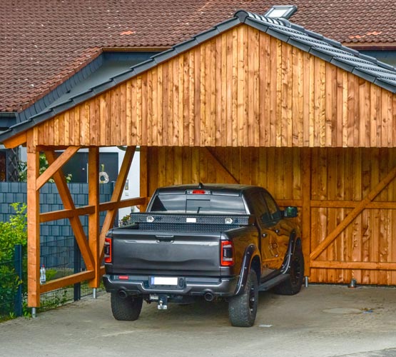 Doppelcarport Holzkonstruktion